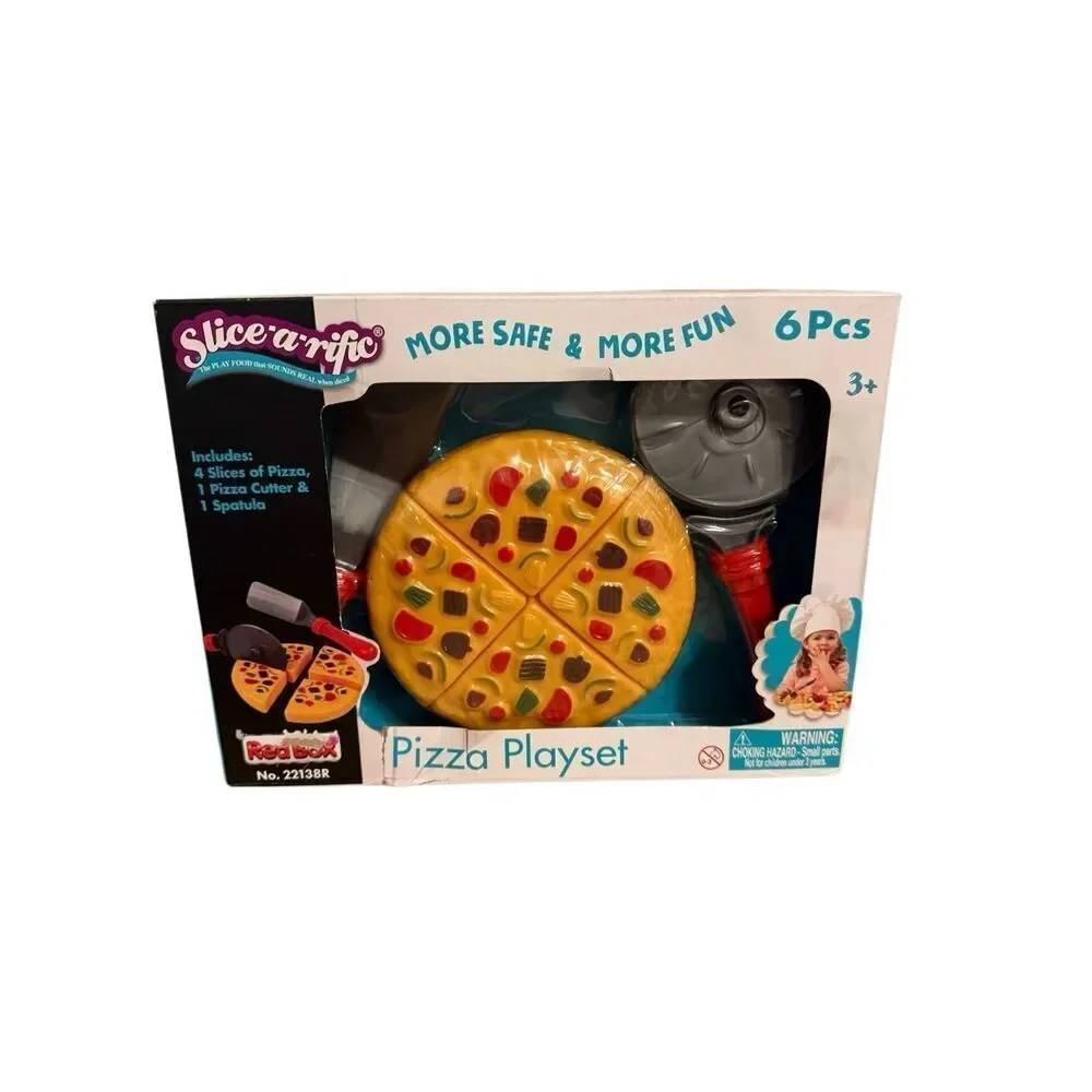 Brand New Red Box Slice-a-rific Pizza Play Set Pretend Toy Play Food 6 Pcs